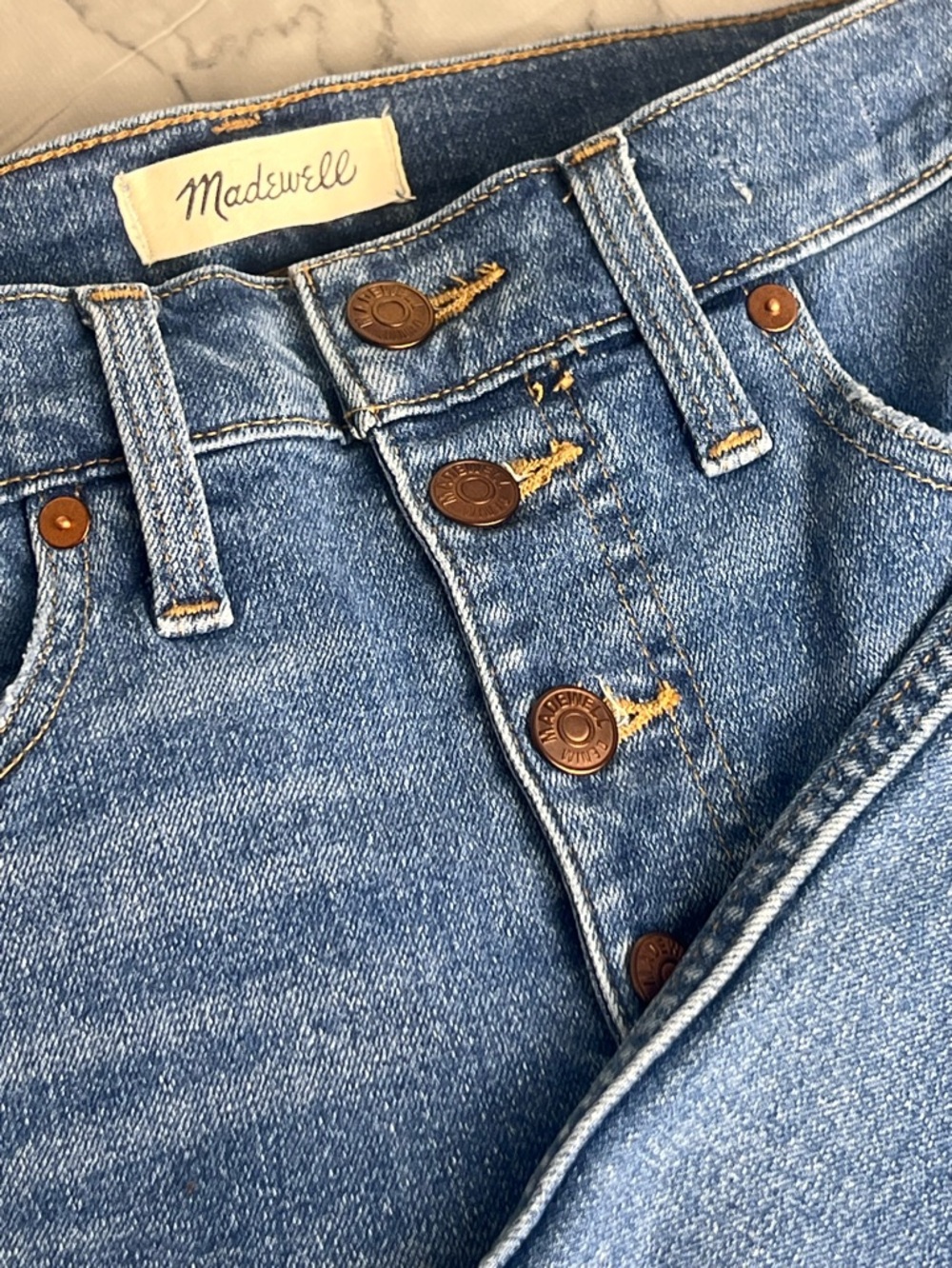 Madewell 10" High Rise Skinny 28P Button Fly Perfect Everyday Skinny Medium Blue